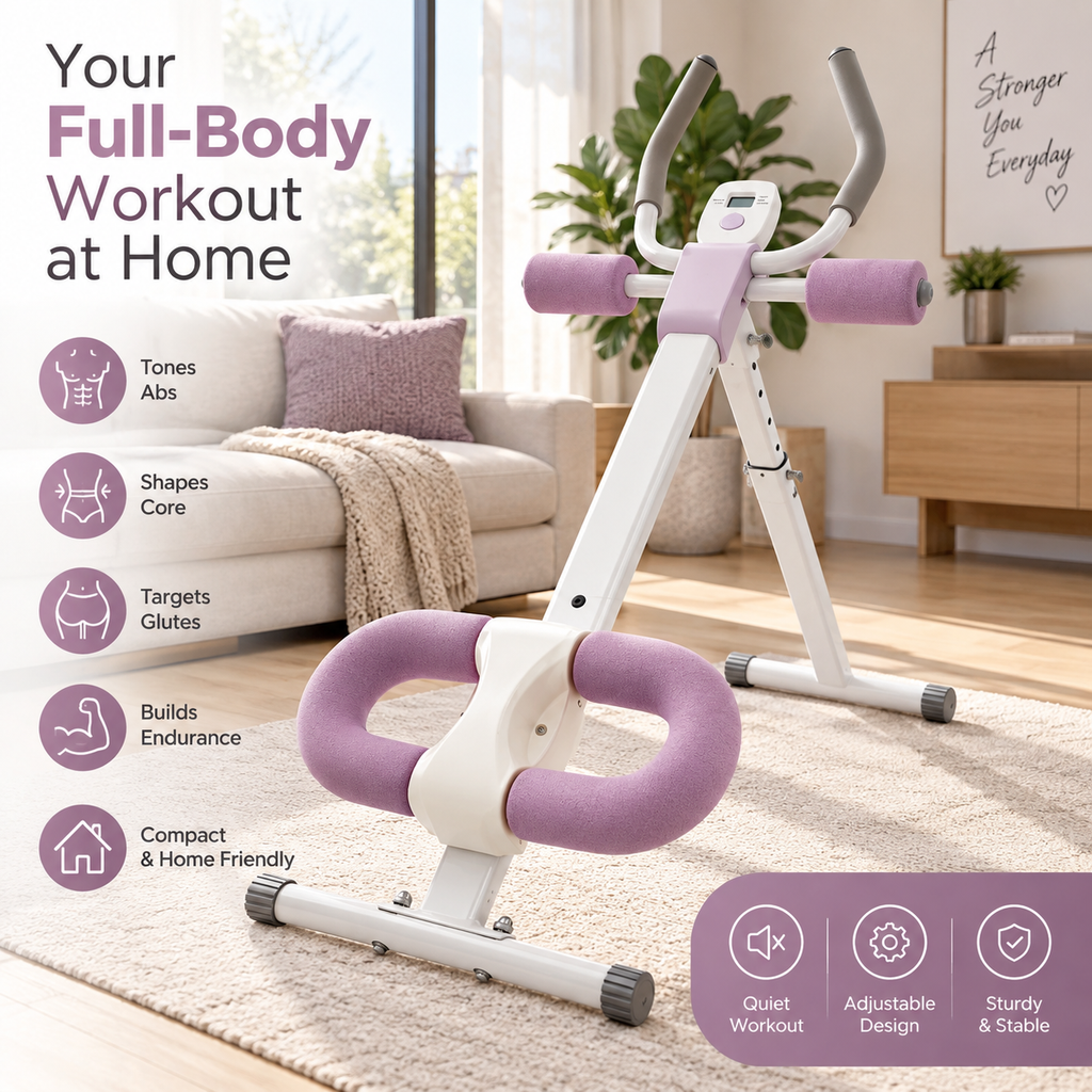 Abdominal Trainer Machine for Home Gym 220Lbs Capacity Adjustable Incline & Height Abs Workout